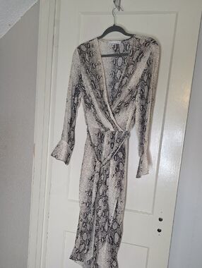 Snake Print Wrap Dress Size Medium